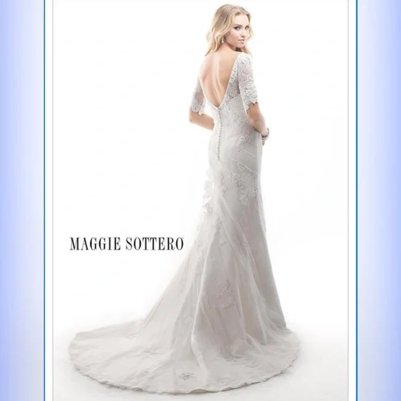 Maggie Sottero ‘Theda’ Wedding Dress Sz 12 Ivory - Picture 15 of 16